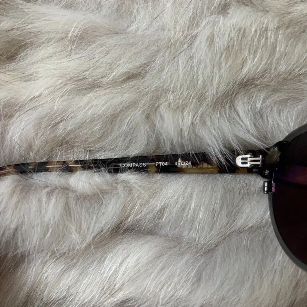Bruno Chaussignand Compass Tortoise Round Sunglasses Handmade France 49-24